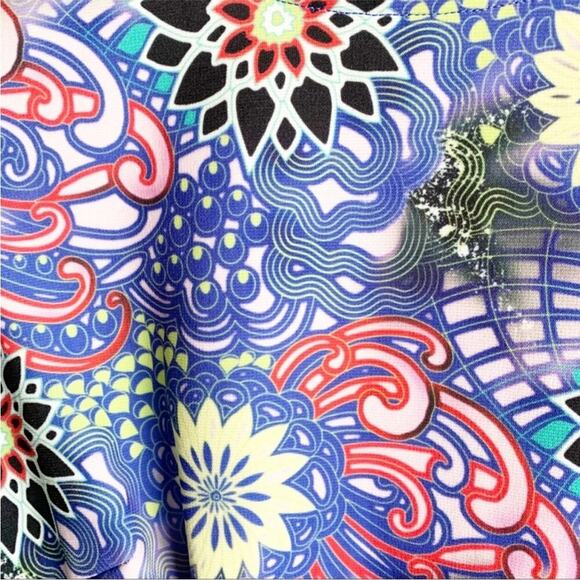 Anthropologie Mah Na Mah Na Colorful Bodycon Graphic Print Pencil Dress Size 2 - Picture 7 of 11